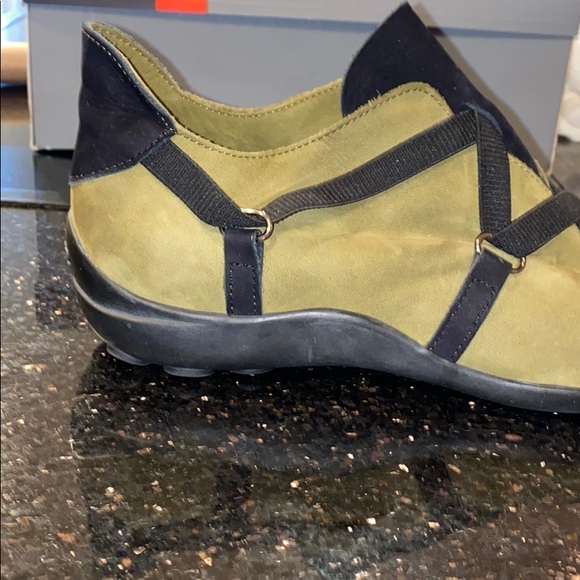 Arche Gluck Veau Nubuck Olive Color Leather Shoes - Picture 8 of 10